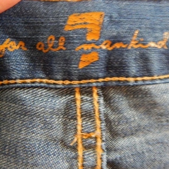 7 For All Mankind Blue Flare Jeans - Picture 5 of 8